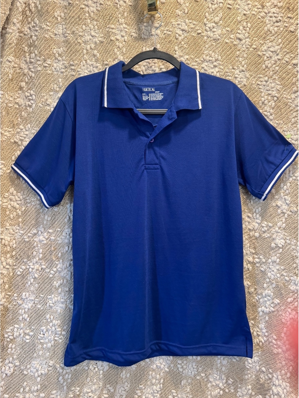 Vertical Sport Men's Short-Sleeve Side-Split Casual Polo Shirt  Size L